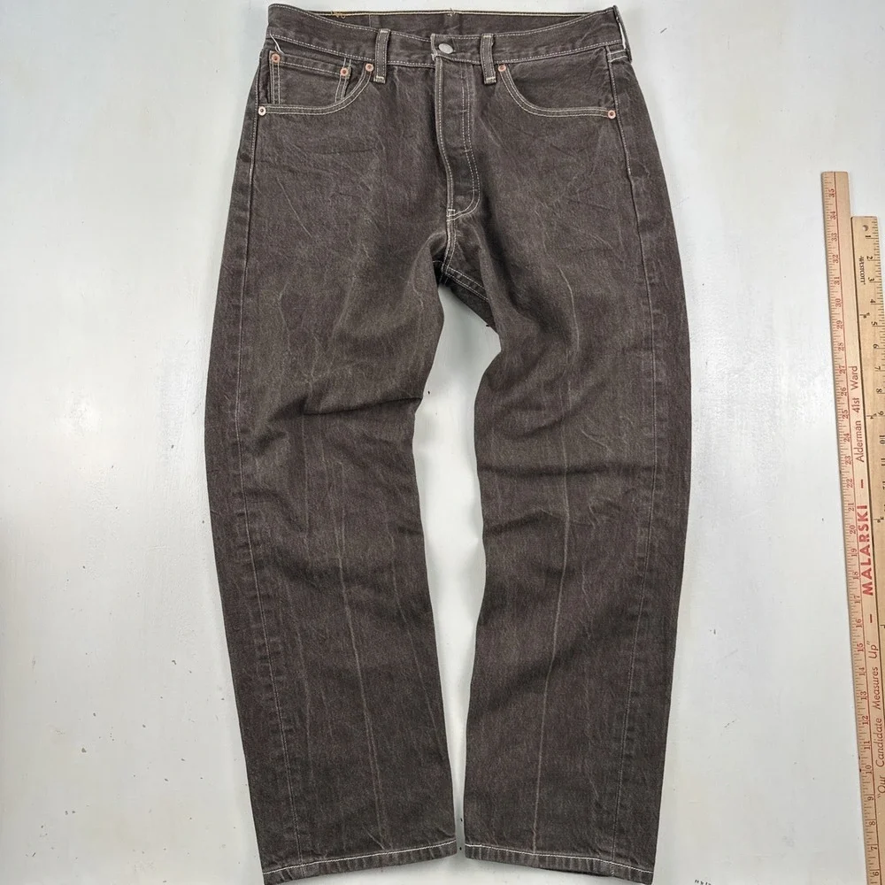 Y2K Levis 501 XX‎ Straight Jeans Men Fits 32x28 Button Fly Brown Denim Mexico